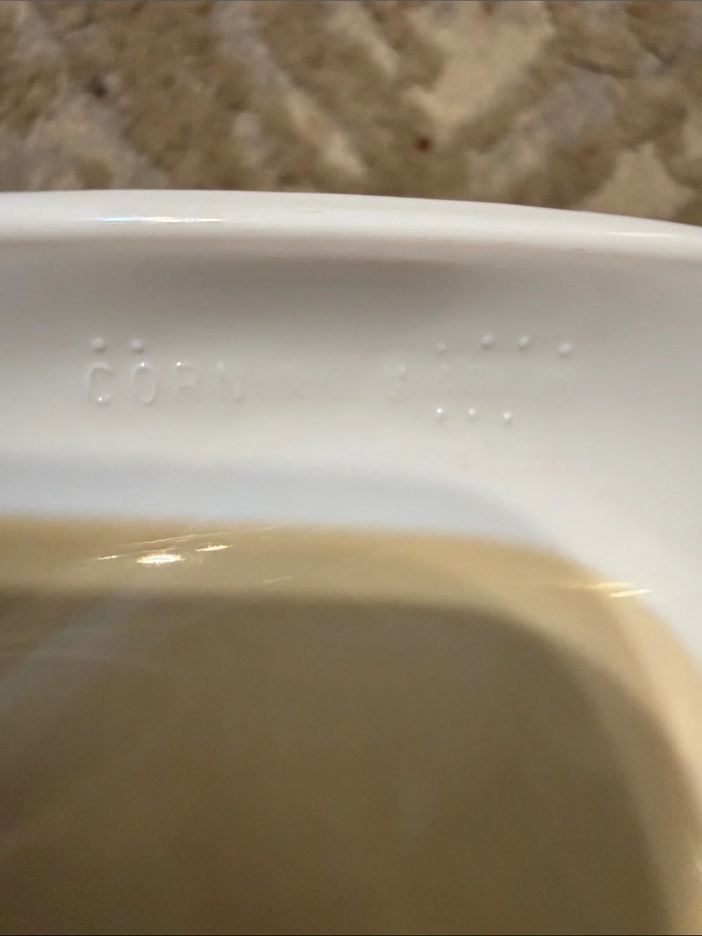 Corningware Primavera Baking Dish with Blue  Border & Yellow Tulip Accents Vtg